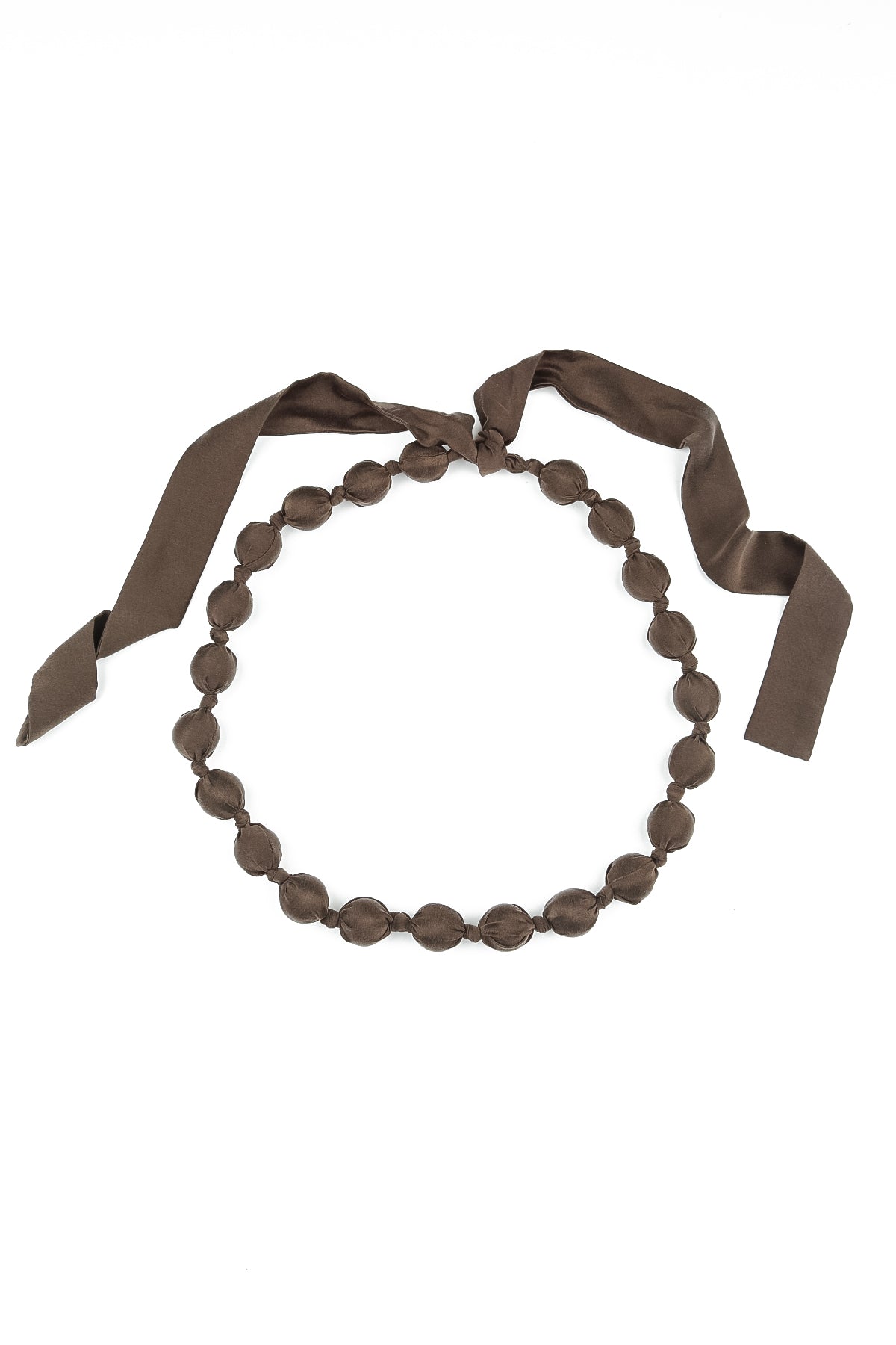 Forest Brown Silk Bead Necklace
