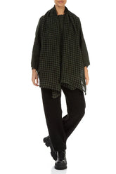 Forest Mist Check Gauze Linen Scarf 2