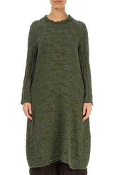 Forest Mist Circle Silk Linen Dress 1