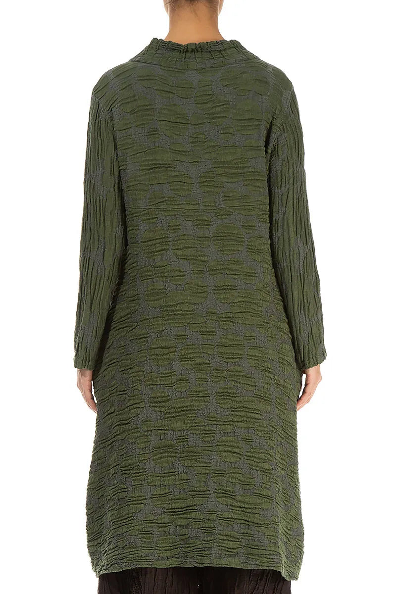 Forest Mist Circle Silk Linen Dress 2