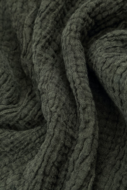 Veste en lin texturé couleur brume de forêt