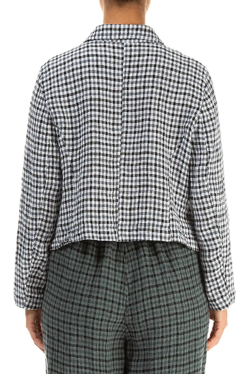 Frayed Edge Heritage Check Linen Jacket 2