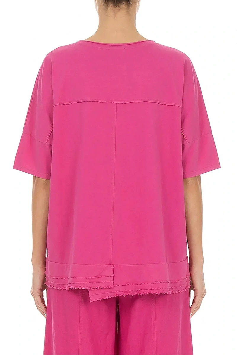 Frayed Hem Fuchsia Cotton Top 2