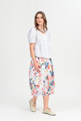 Frayed Hem Primrose Linen Skirt 7