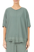 Frayed Hem Sage Cotton Top 1