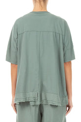 Frayed Hem Sage Cotton Top 2