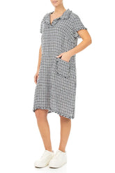 Frayed Heritage Check Linen Dress 3