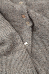 Frill Collar Beige Wool Cardigan 5