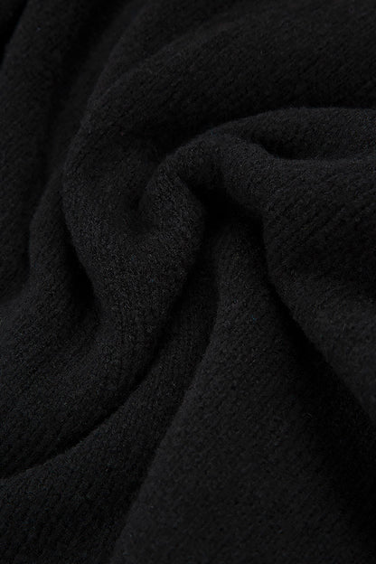Frill Collar Black Wool Cardigan 5