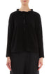 Frill Collar Black Wool Cardigan 1