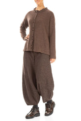 Frill Collar Brown Wool Cardigan 4