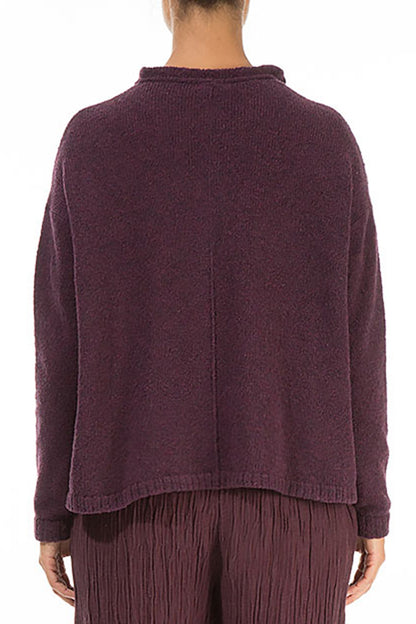 Cardigan en laine de mûrier à col volanté