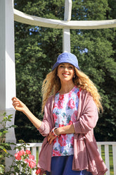 Frilled Hem Mauve Pink Linen Cardigan 6