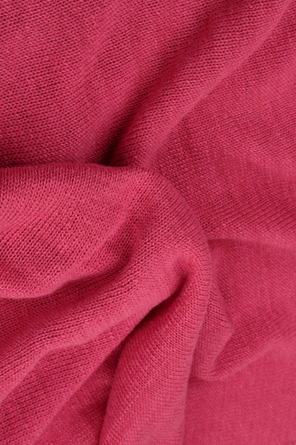 Frilled Hem Raspberry Linen Cardigan 5