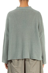 Frilled Neck Pistachio Wool Cardigan 2