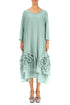 Frilly Flower Mint Silk Cotton Dress 1