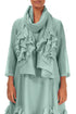 Frilly Flower Mint Silk Cotton Scarf 1