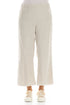 Fringed Flared Natural Linen Trousers 1
