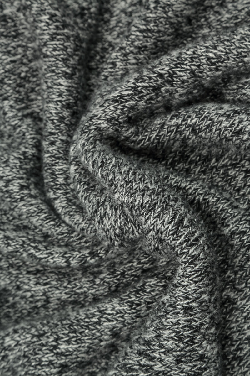 Fringed Grey Mélange Cashmere Sweater 5