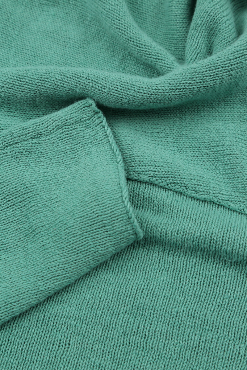 Cardigan aus Leinen in Mint mit Vordertasche