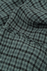Front Pockets Sage Check Linen Dress 5