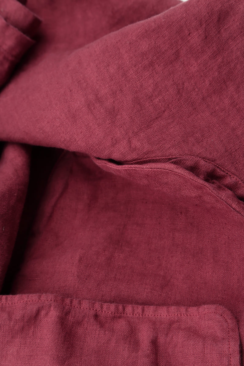 Front Ruffle Antique Ruby Linen Blouse 5