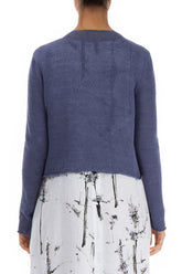 Front Tie Violet Linen Cardigan 2