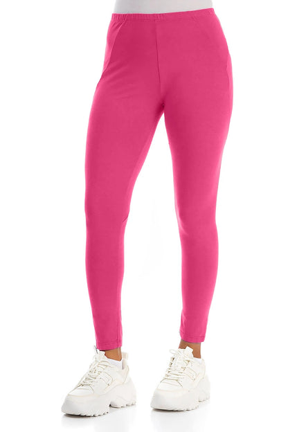 Fuchsia Cotton Leggings