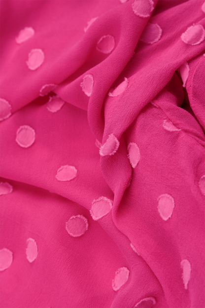 Fuchsia Dotty Silk Dress 5