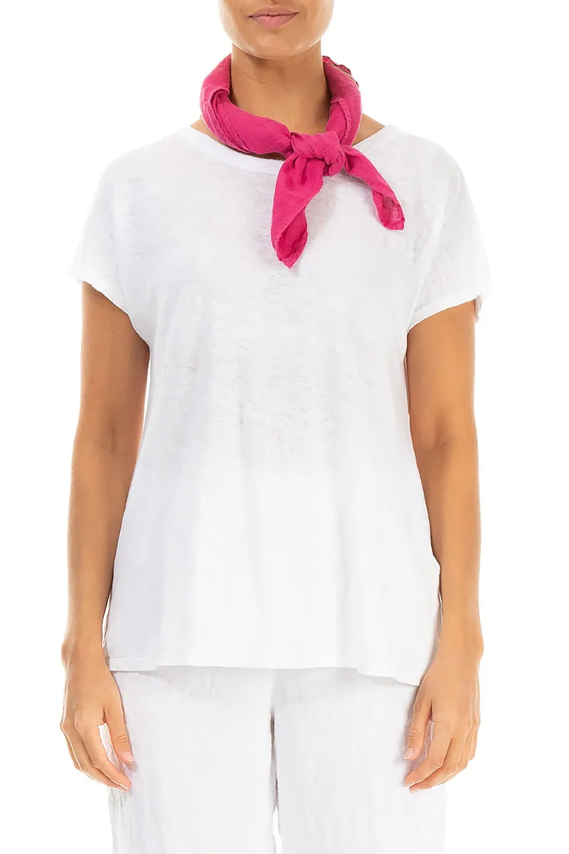 Fuchsia Gauze Linen Scarf