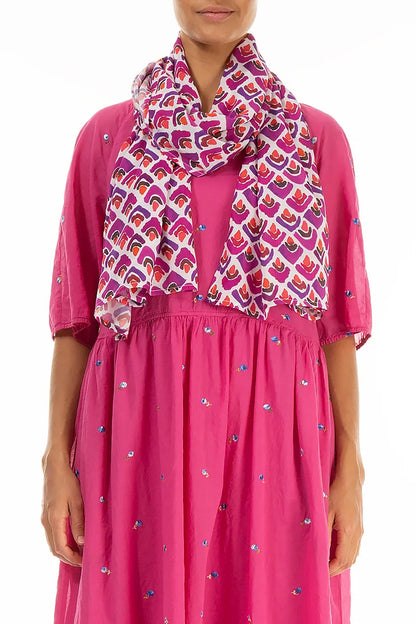 Fuchsia Mosaic Light Scarf 1