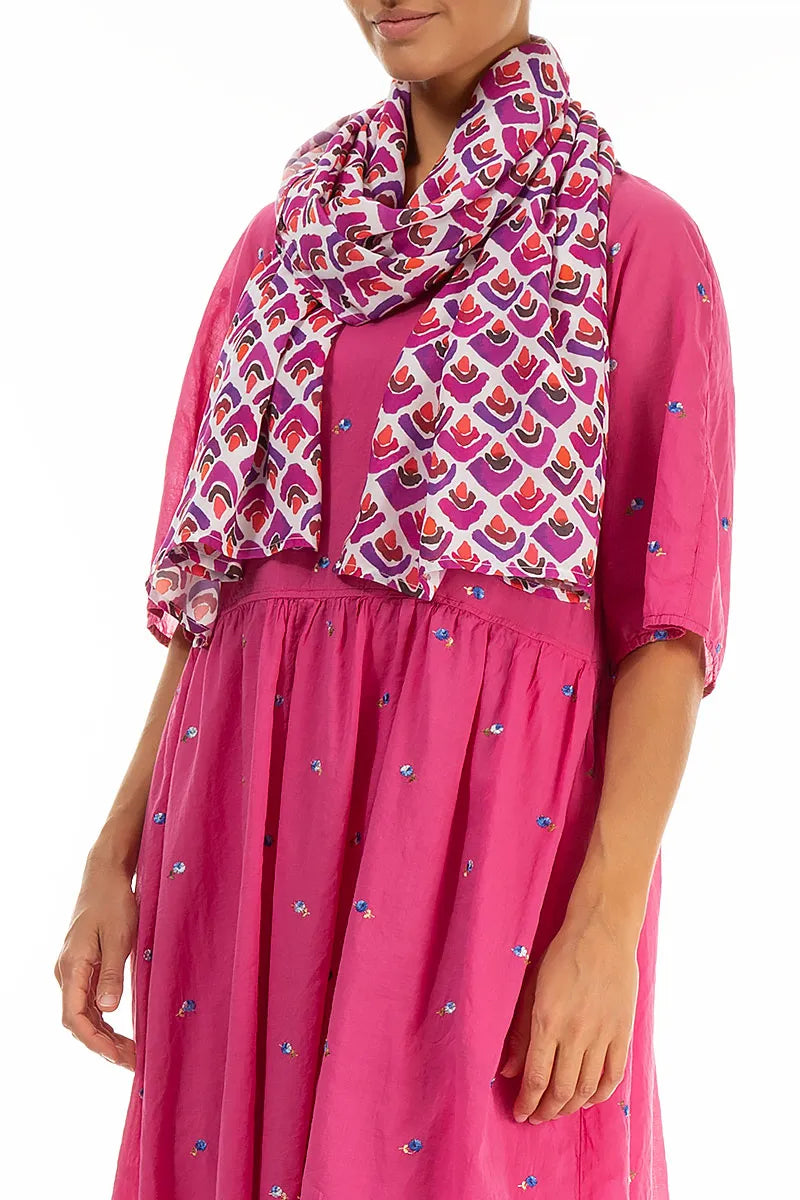 Fuchsia Mosaic Light Scarf 3