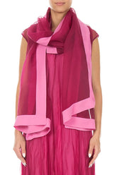 Fuchsia Silk Chiffon Scarf 1