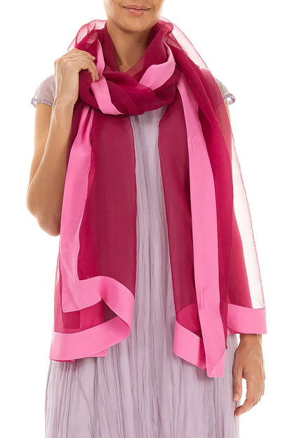 Fuchsia Silk Chiffon Scarf