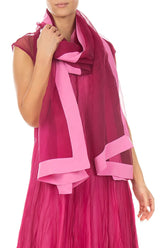 Fuchsia Silk Chiffon Scarf 3