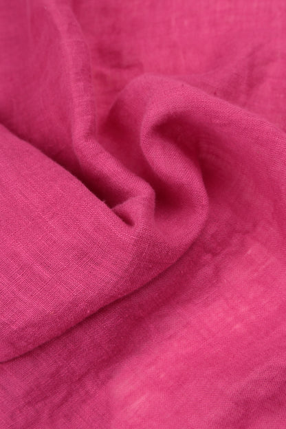 Écharpe en lin de gaze douce fuchsia