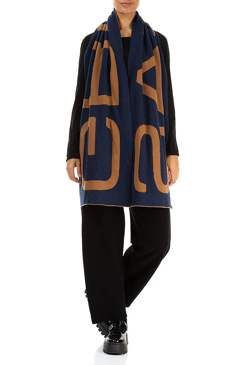 GRIZAS Dark Caramel Soft Wool Scarf