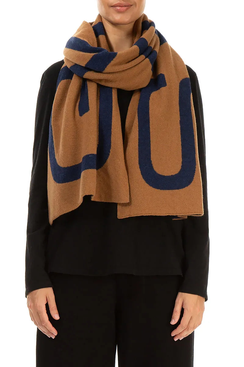 GRIZAS Dark Caramel Soft Wool Scarf