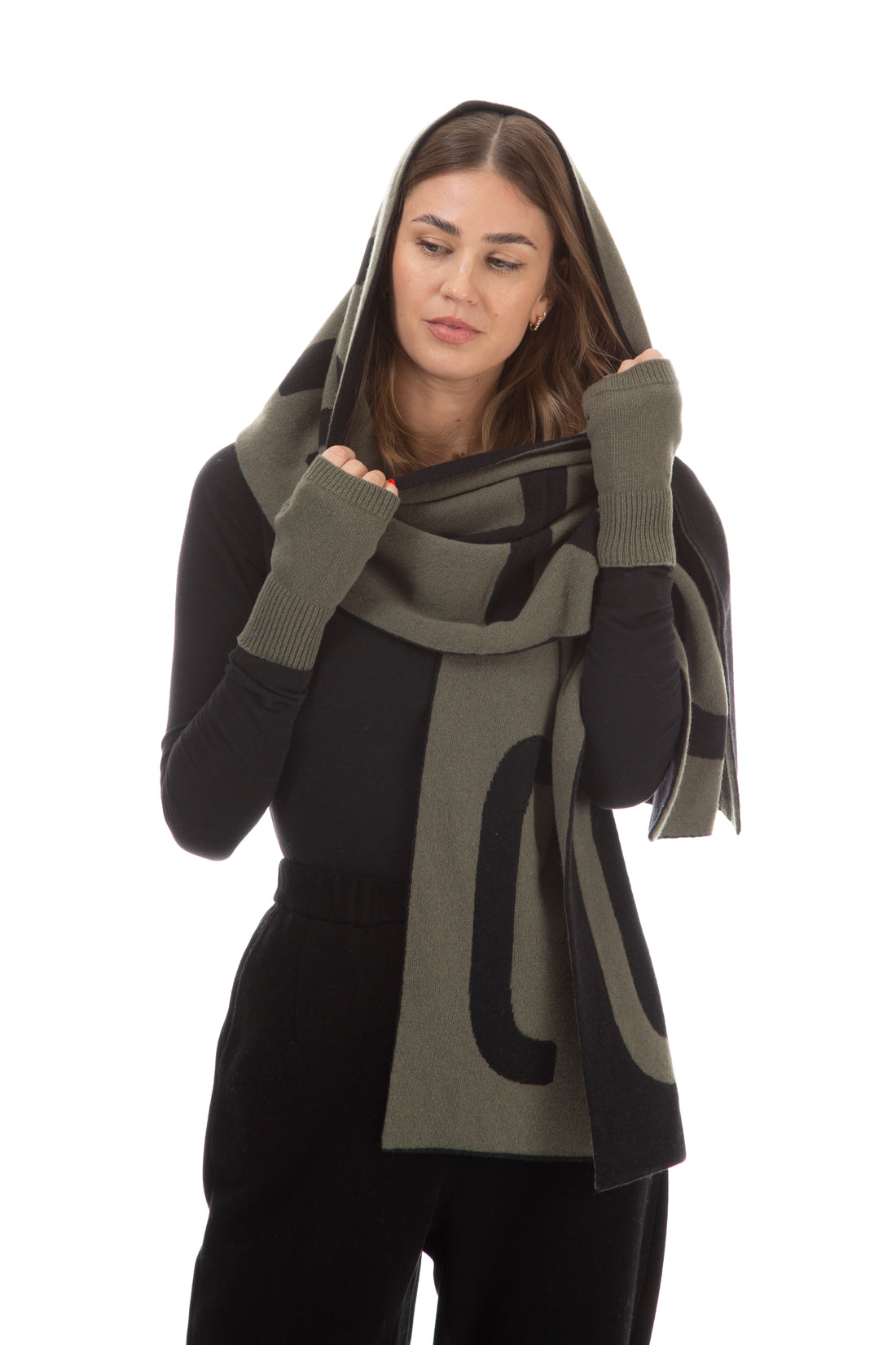 GRIZAS Khaki Soft Wool Scarf 1