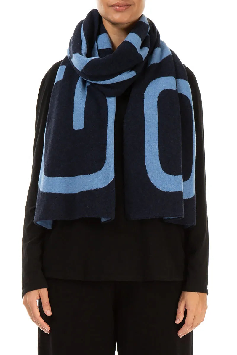 GRIZAS Light Blue Soft Wool Scarf