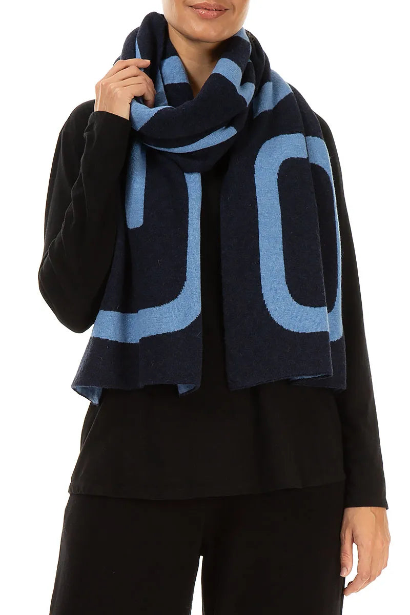 Écharpe en laine douce bleu clair GRIZAS