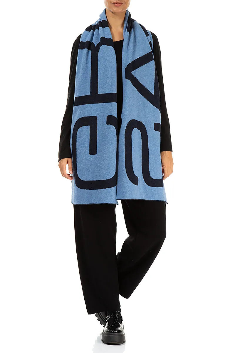 GRIZAS Light Blue Soft Wool Scarf