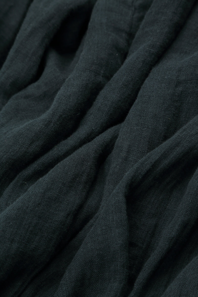 Gathered Graphite Gauze Linen Tunic 5