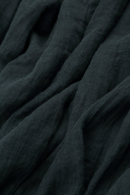 Gathered Graphite Gauze Linen Tunic 5