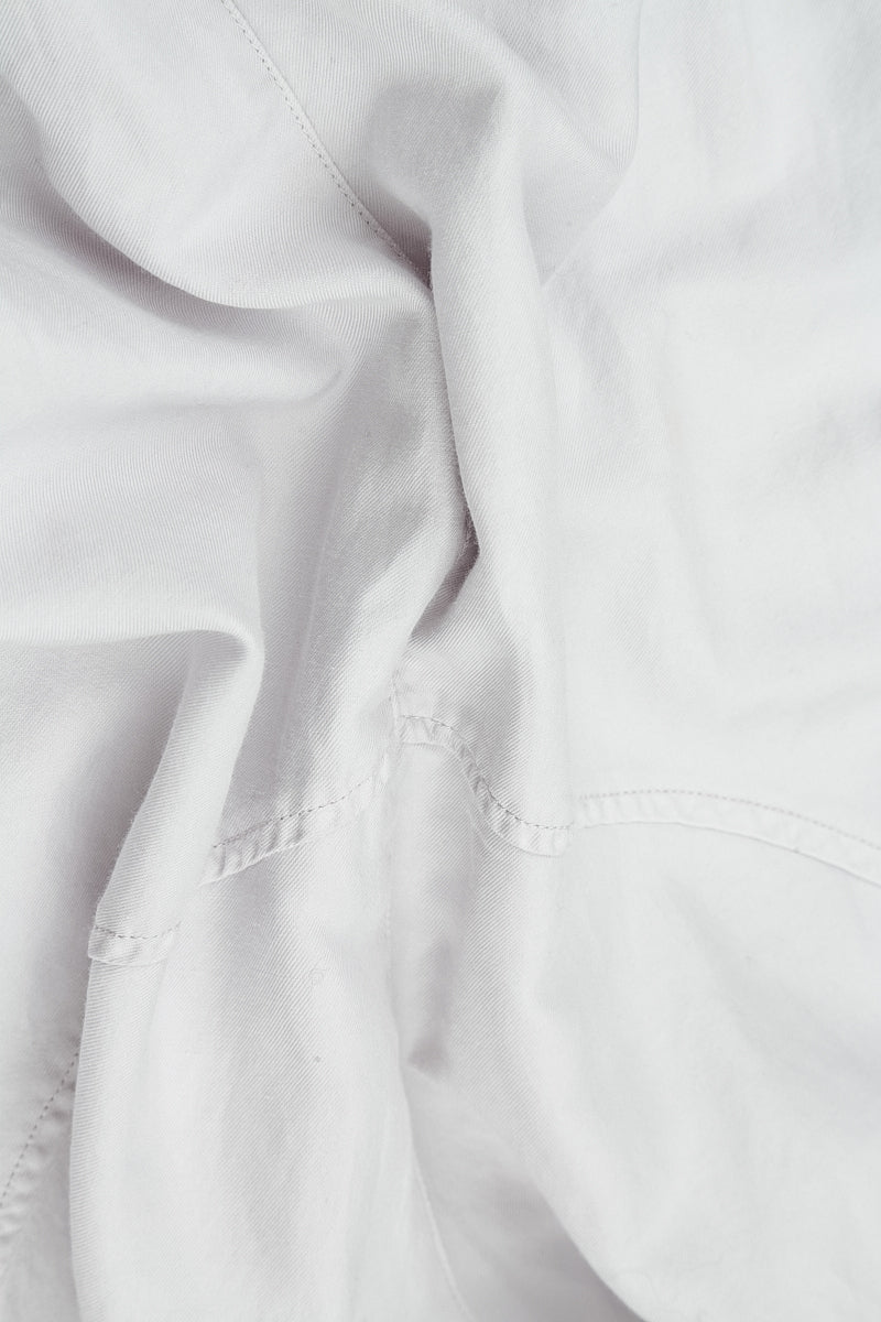 Gathered Knee Pearl Grey Silk Cotton Trousers 6