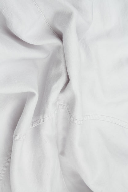 Gathered Knee Pearl Grey Silk Cotton Trousers 6