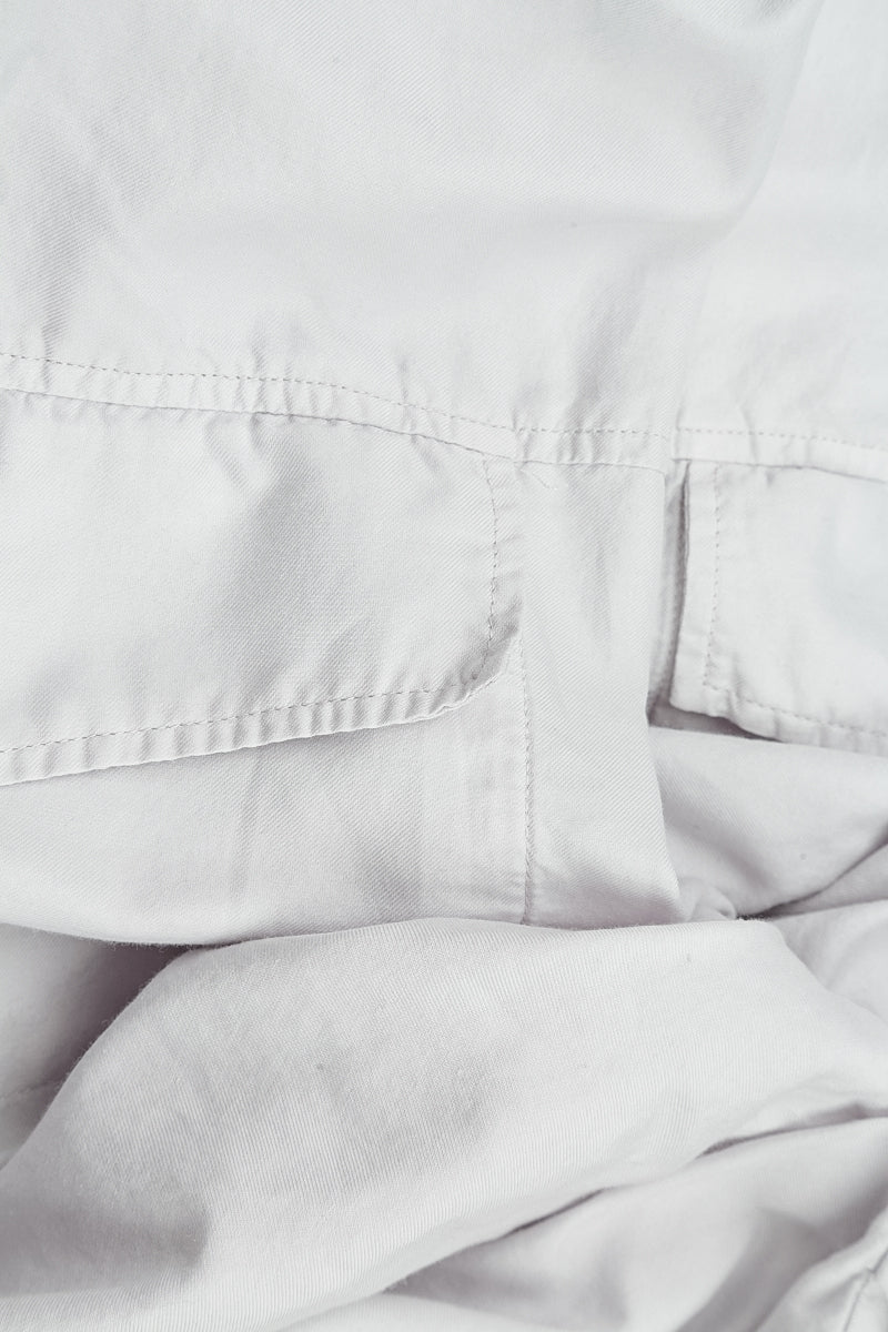 Gathered Knee Pearl Grey Silk Cotton Trousers 5