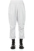 Gathered Knee Pearl Grey Silk Cotton Trousers 1