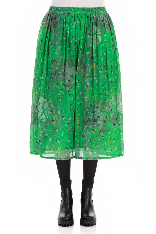 Gathered Meadow Silk Cotton Skirt