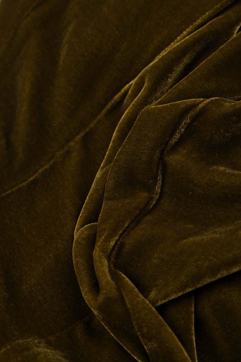 Golden Lime Silk Velvet Shift Dress 5
